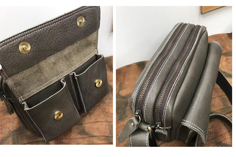 Men's shoulder bag Genuine cowhide leather casual Korean fashion multifunctional crossbody bag for men