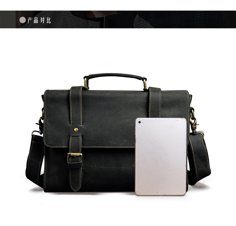 Men's handbag genuine cowhide leather business briefcase men's computer bag