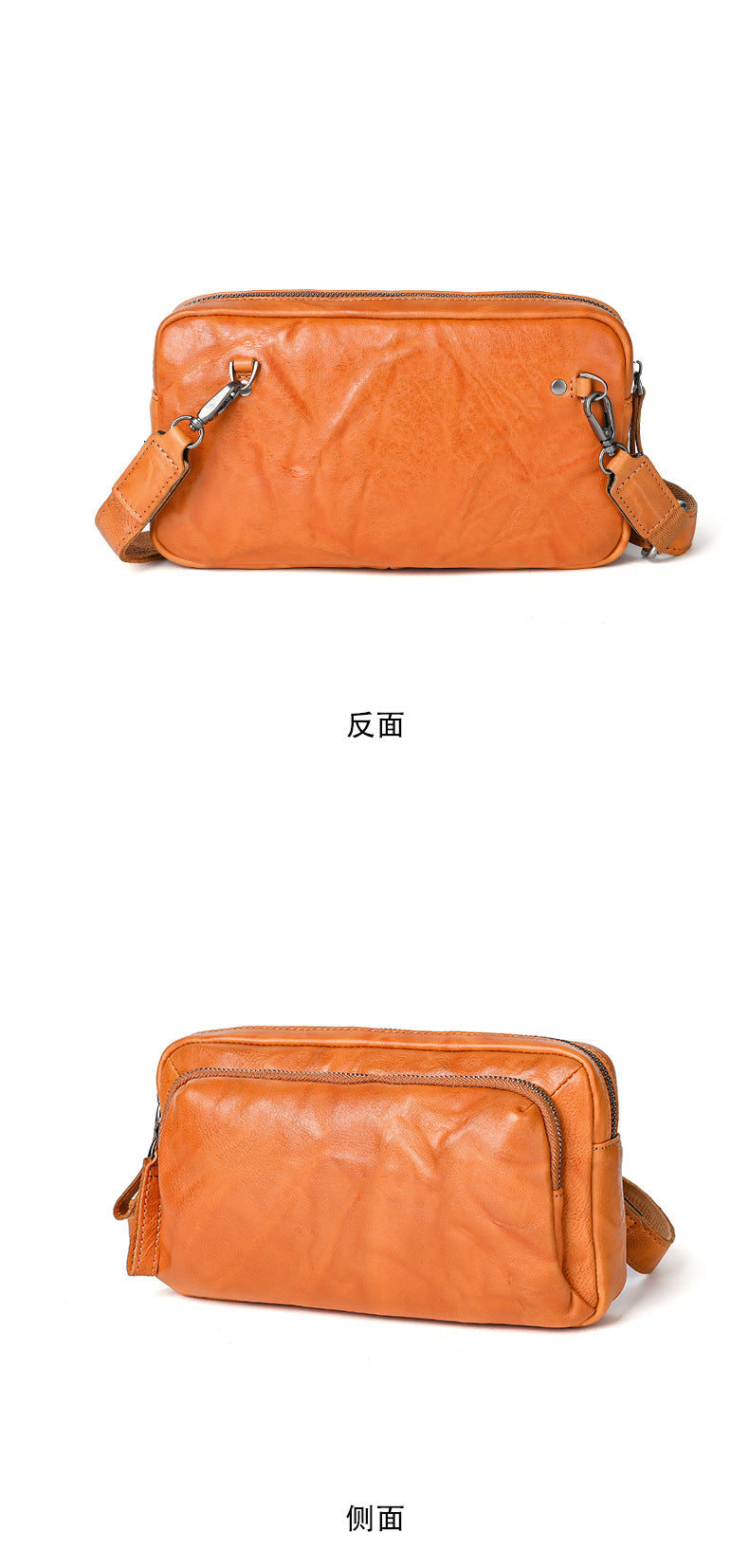Men's Crossbody Bag Cowhide Genuine Leather Retro Casual Versatile Male Shoulder Bag Clutch Bag