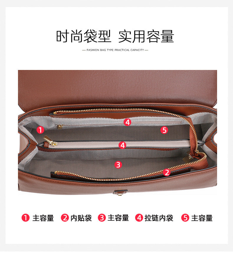 Cowhide women's bag High quality handbag Large capacity Genuine leather retro shoulder bag that goes with anything Fashion handbag.bag
