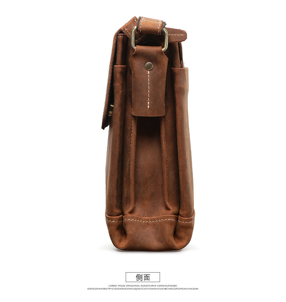 Men's Briefcase Cowhide Genuine Leather Retro Business Men Computer Bag
