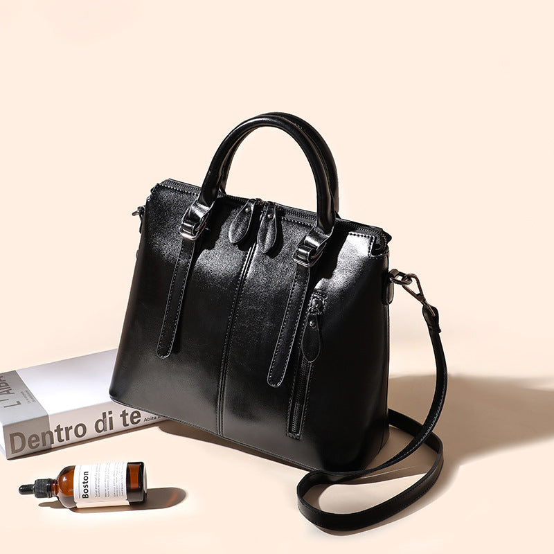 Ladies handbag fashion trend cowhide commuter office lady shoulder bag elegant handbag.bag