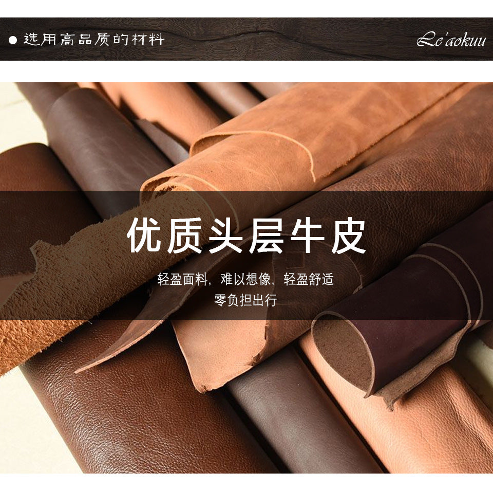 Men's backpack cowhide genuine leather retro large capacity computer bag for men