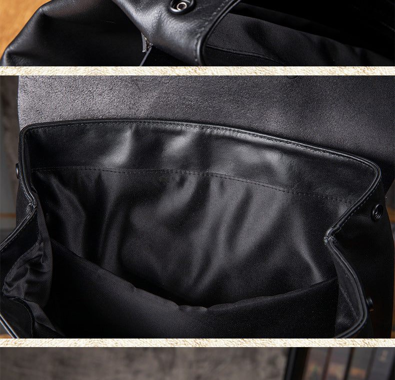 Men's backpack handmade cowhide genuine leather high quality large capacity casual business computer bag fashion men travel bag
