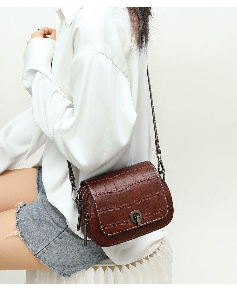 Genuine leather bag ladies bag fashion broadband fish pattern casual shoulder bag.Pochette