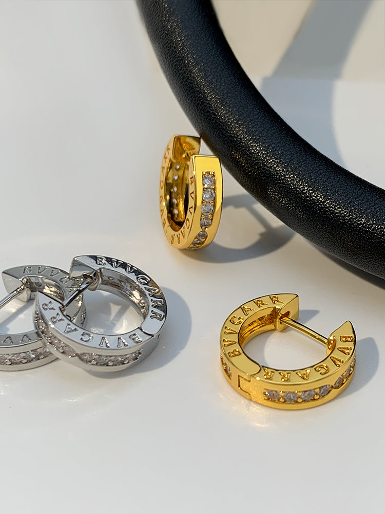 B-shaped mother pattern round earrings for women luxury men's earrings temperament ins earrings