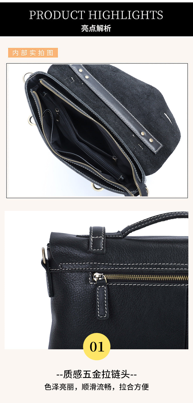 Men's Shoulder Bag Retro Cowhide Crazy Horse Messenger Bag Casual Fashion Large Capacity Crossbody Bag for Men Computer Bag