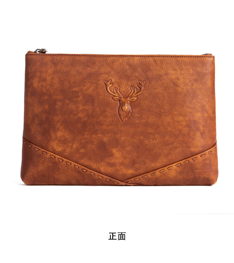 Men's Clutch Bag Genuine Cowhide Leather Casual Men's Handbag