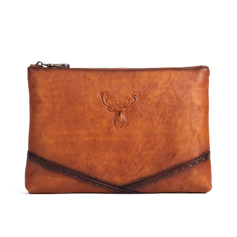 Men's Clutch Bag Genuine Cowhide Leather Casual Men's Handbag