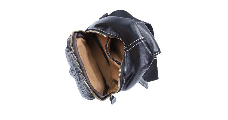 Men's Bust Bag Shoulder Bag Cowhide Crocodile Crest Retro Casual Crossbody Bag for Men