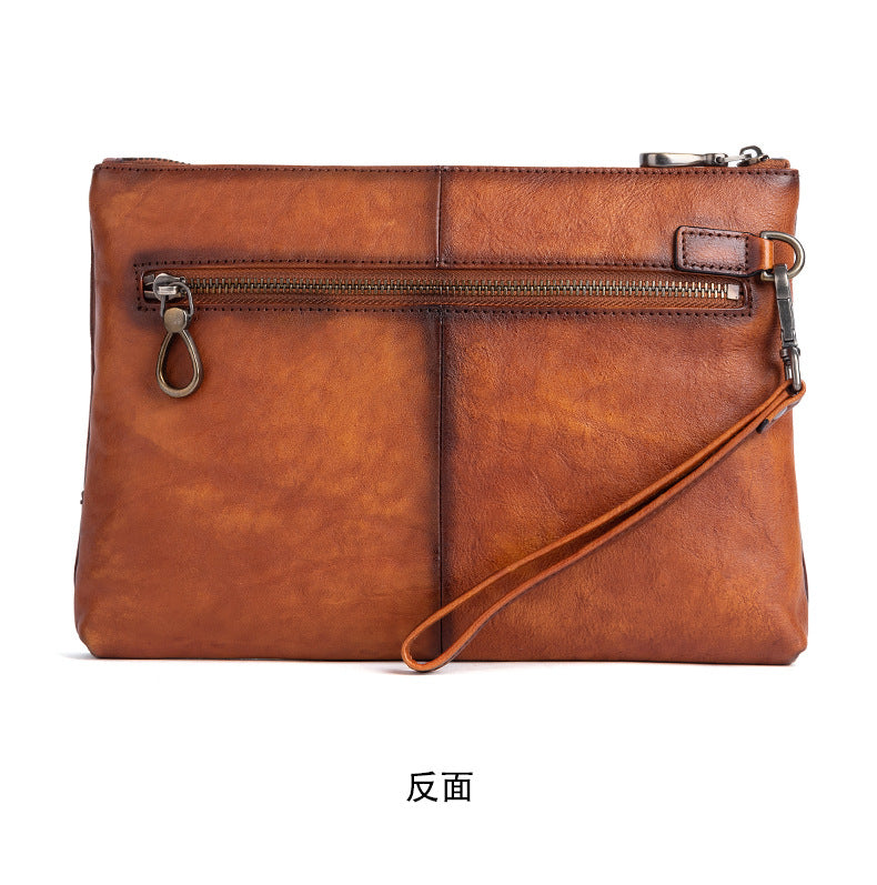 Men's Clutch Bag Genuine Cowhide Leather Casual Men's Handbag