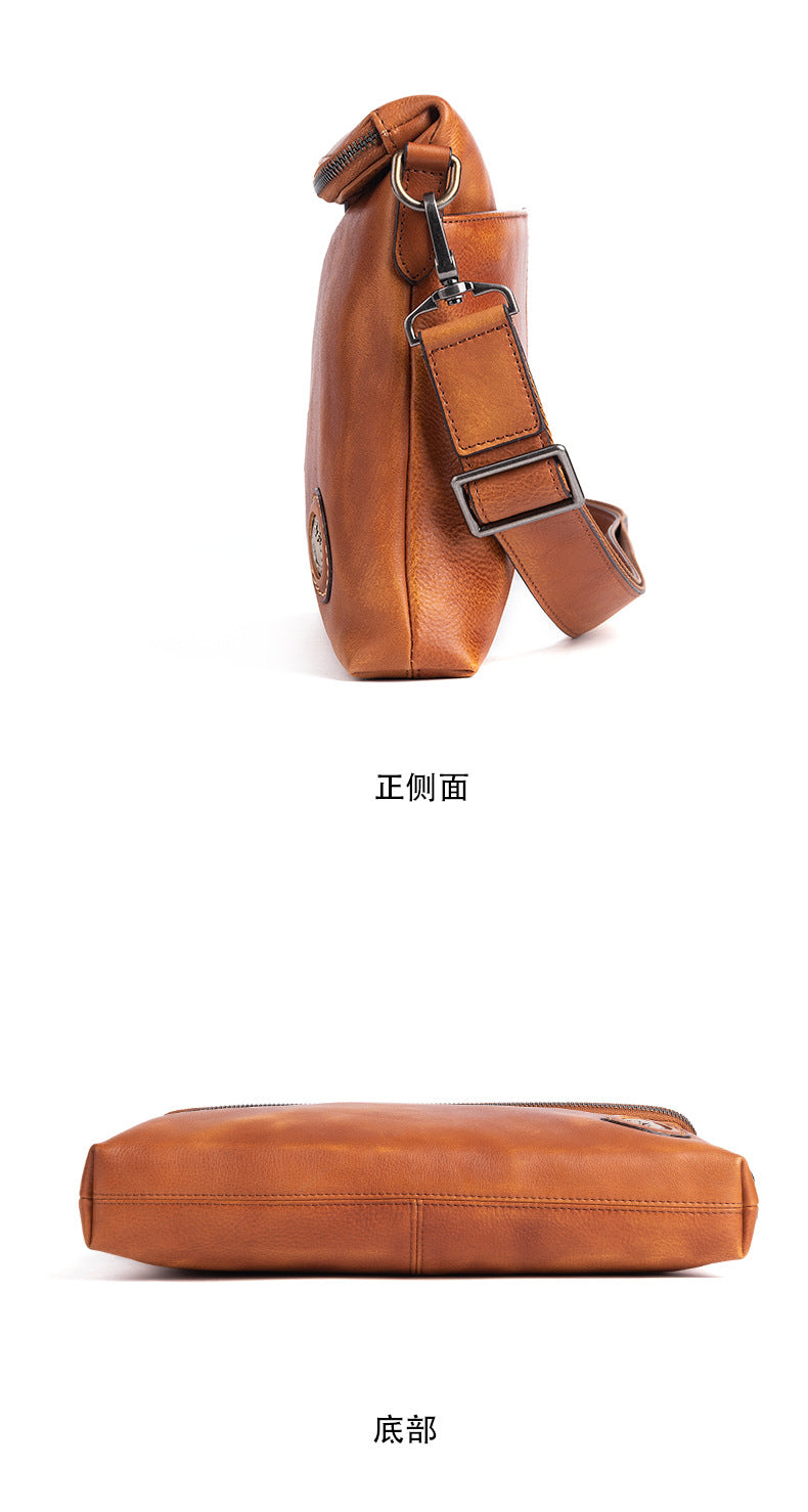 Men's shoulder bag Genuine cowhide leather business crossbody bag for men