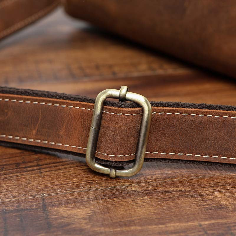 Men's Briefcase Cowhide Genuine Leather Retro Business Men Computer Bag