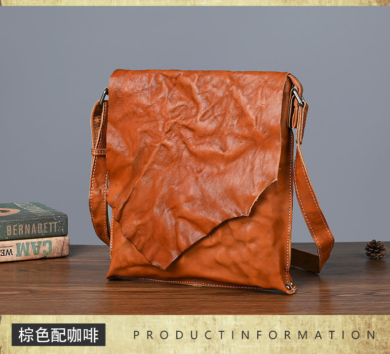 Men's Shoulder Bag Genuine Cowhide Leather Fashion Crossbody Bag for Men
