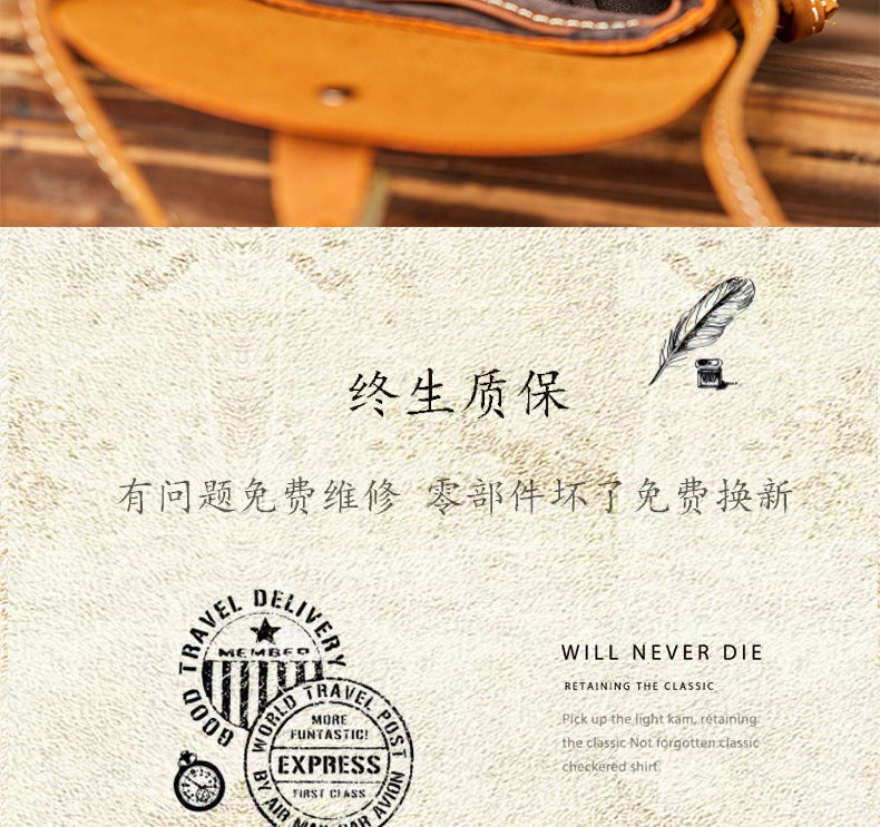 Men's Shoulder Bag Handcrafted Genuine Cowhide Leather Smartphone Pouch Retro Casual Crossbody Bag for Men