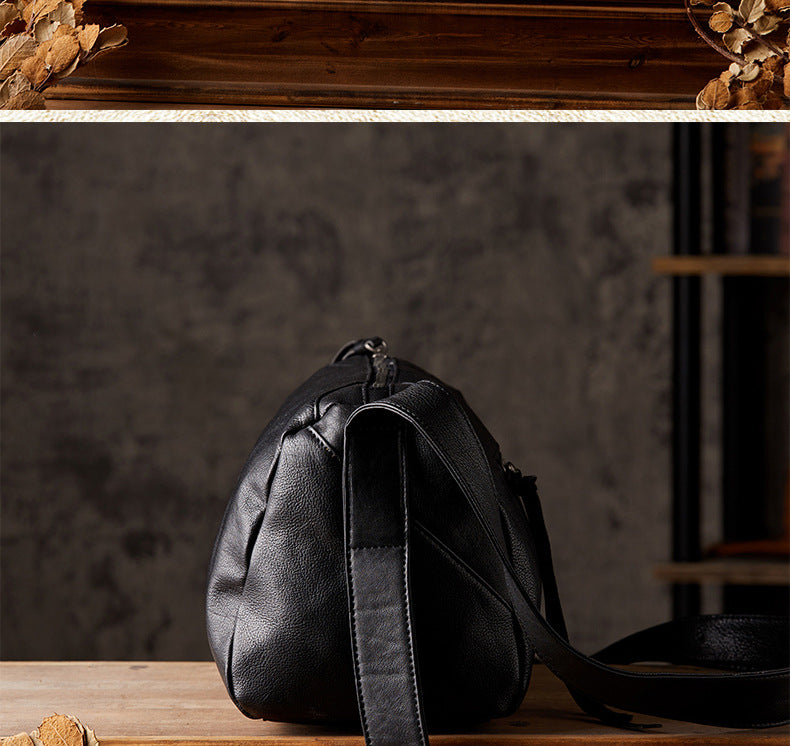 Men's Shoulder Bag Made of Genuine Cowskin Leather Handmade Retro Casual Fashion Large Capacity Crossbody Bag for Men