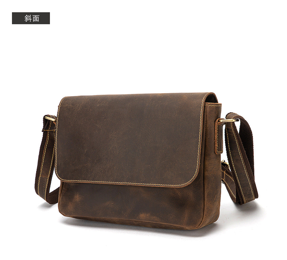 Men's shoulder bag Genuine cowhide leather retro crossbody bag for men