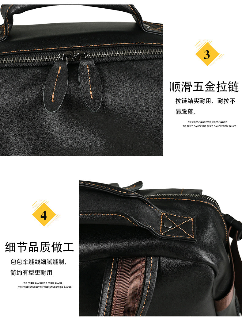 Men's backpack cowhide genuine leather business casual computer bag fashion large capacity travel bag for men