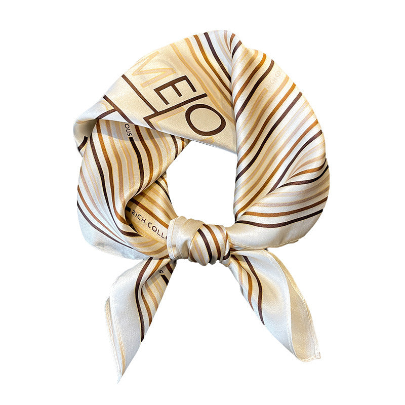 Silk scarf women European and American pattern street pattern printed pattern fashion scarf temperament