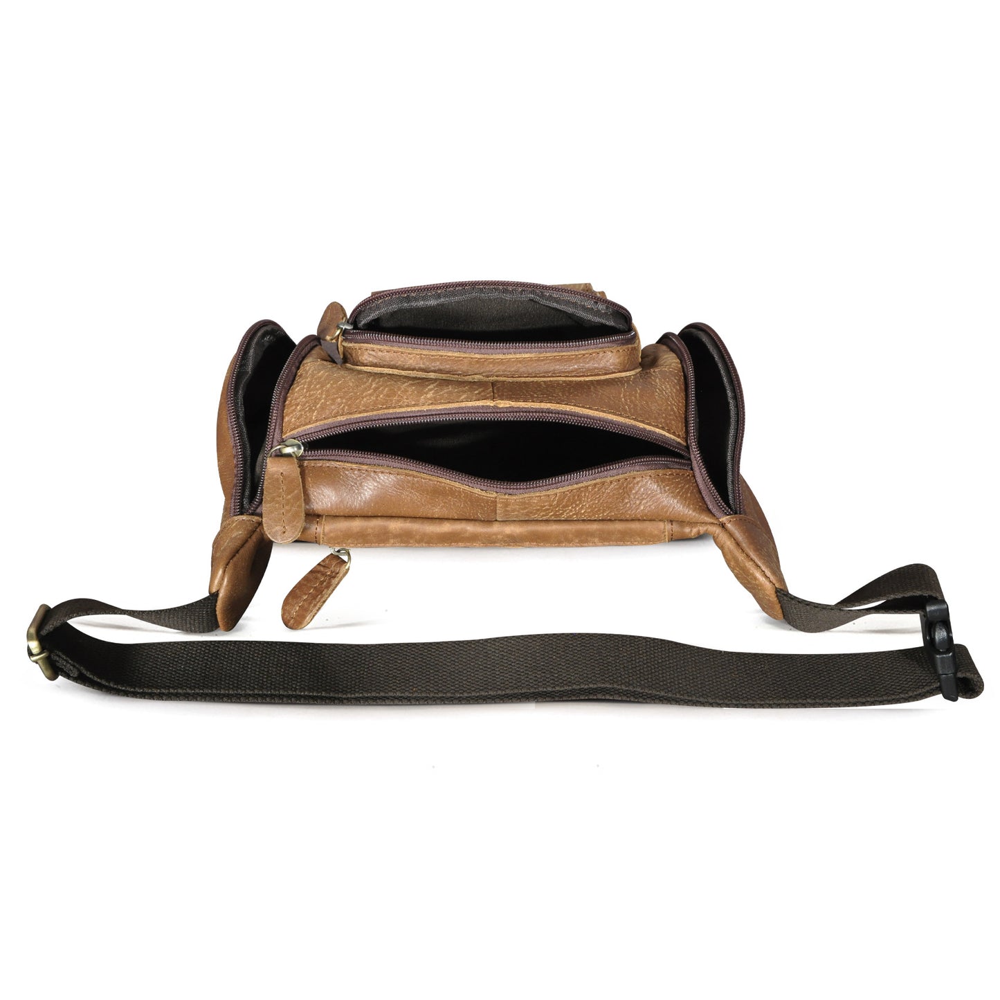 Men's waist pouch cowhide genuine leather fashion retro outdoor bust bag for men