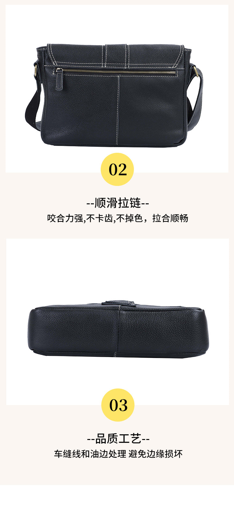Men's Shoulder Bag Cowhide Retro Men's Crossbody Bag Messenger Bag