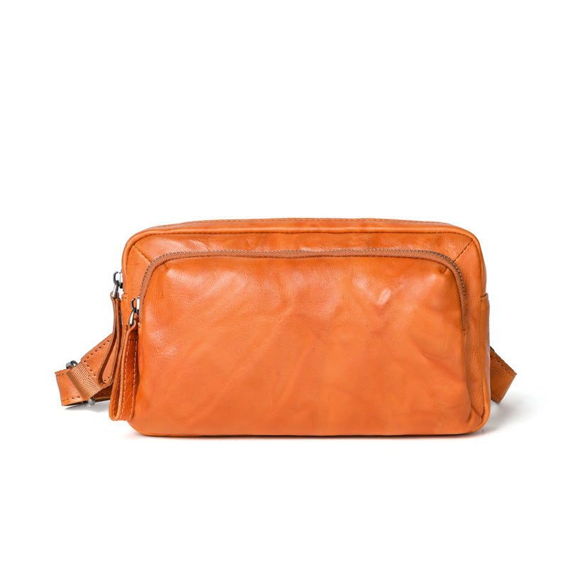 Men's Crossbody Bag Cowhide Genuine Leather Retro Casual Versatile Male Shoulder Bag Clutch Bag