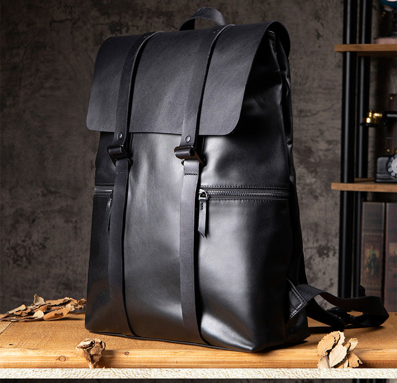 Men's backpack handmade cowhide genuine leather high quality large capacity casual business computer bag fashion men travel bag