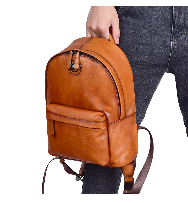 Men's backpack cowhide genuine leather fashion unique unisex travel bag