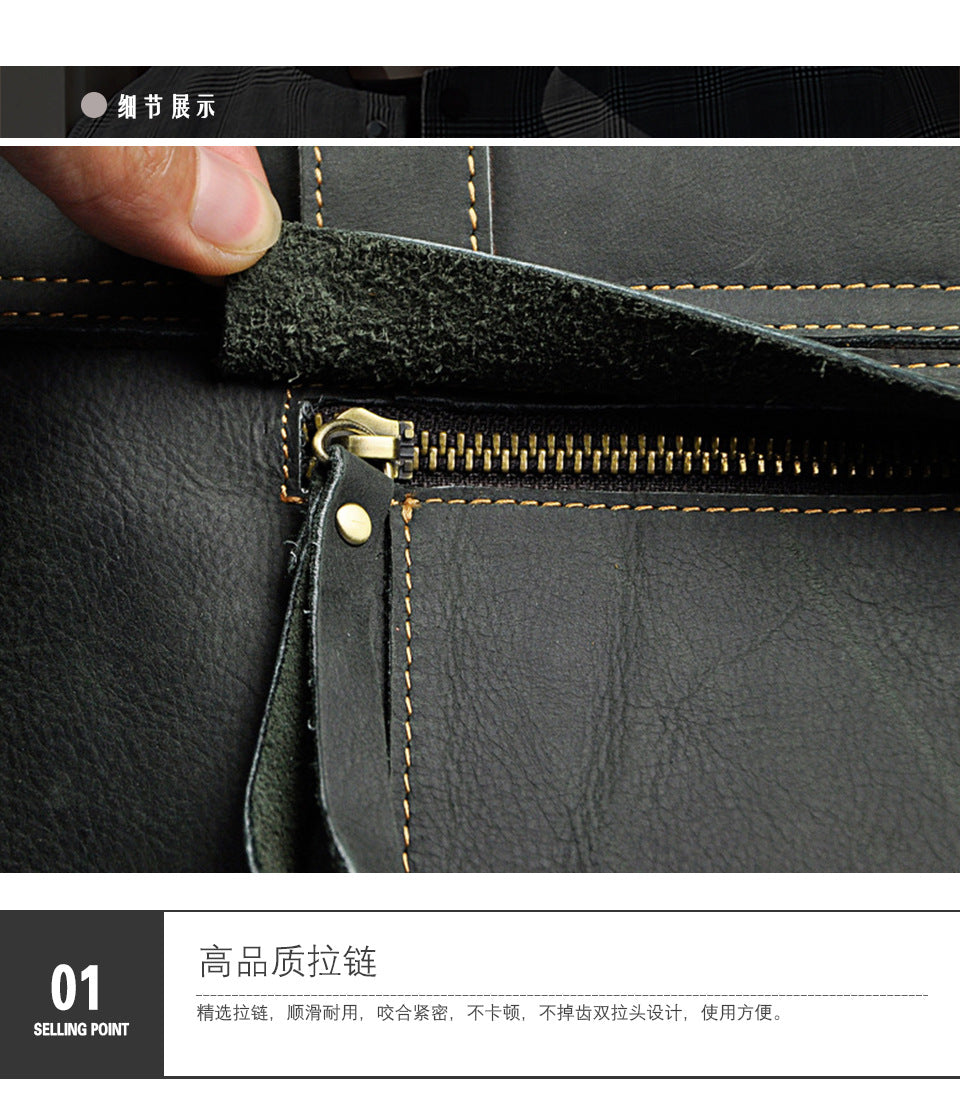 Men's handbag genuine cowhide leather business briefcase men's computer bag