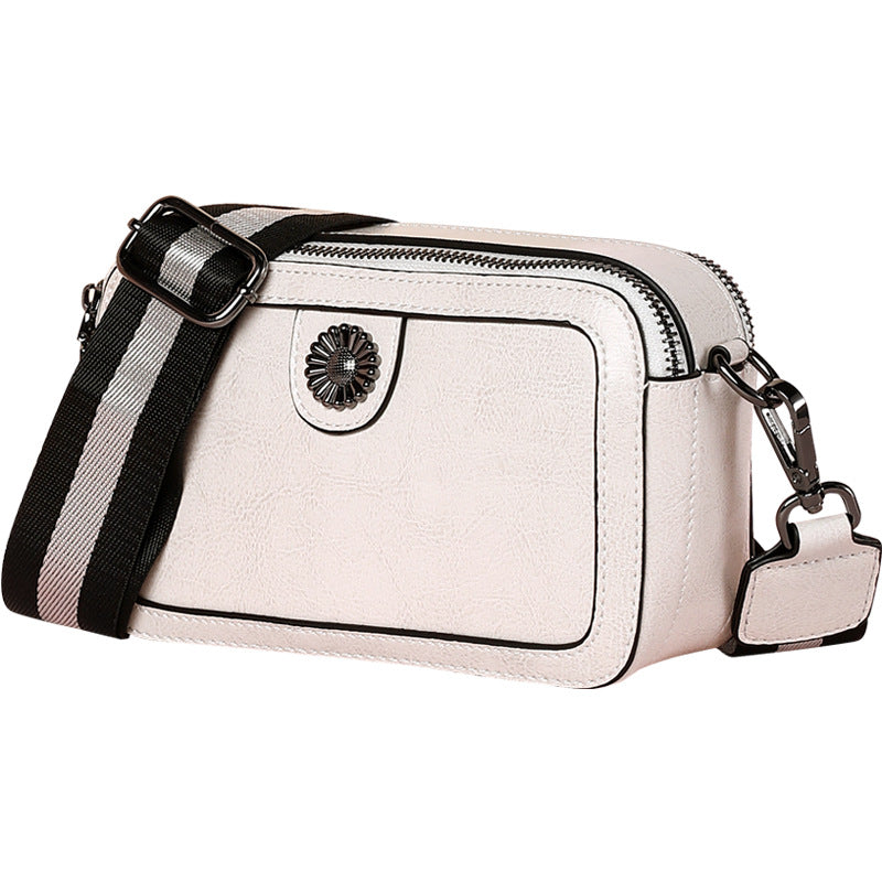 Women's Bag Genuine Leather Trend Fashion Square Bag Camera Bag Simple Shoulder Bag.Pochette