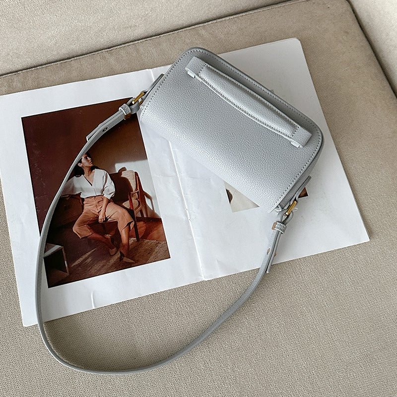 Women's bag Genuine leather armpit bag Luxury crossbody bag Cowhide square bag Single Shoulder bag that goes with anything.Pochette