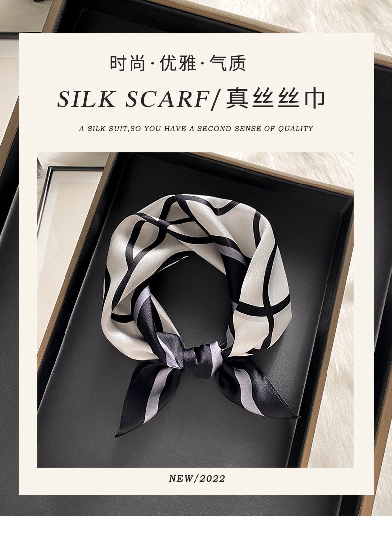 Silk scarf print pattern small scarf fashion matching temperament neckerchief