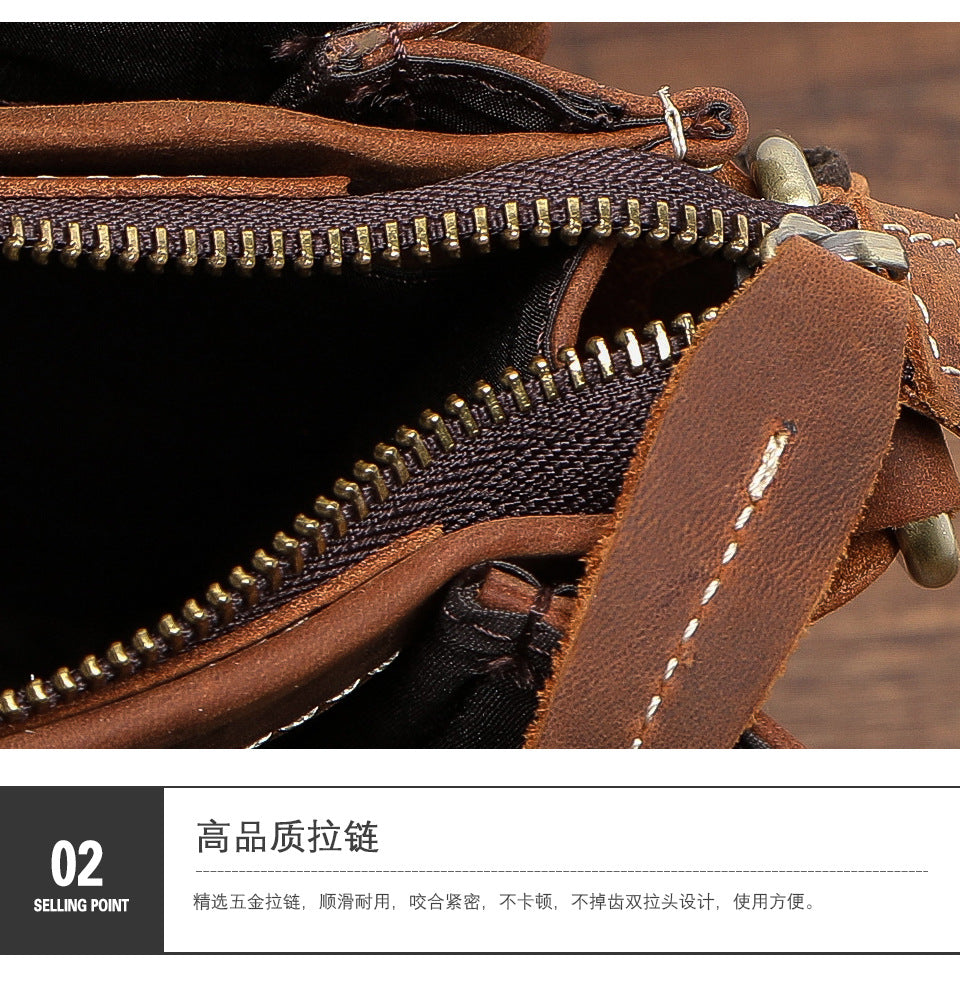 Men's Briefcase Cowhide Genuine Leather Retro Business Men Computer Bag