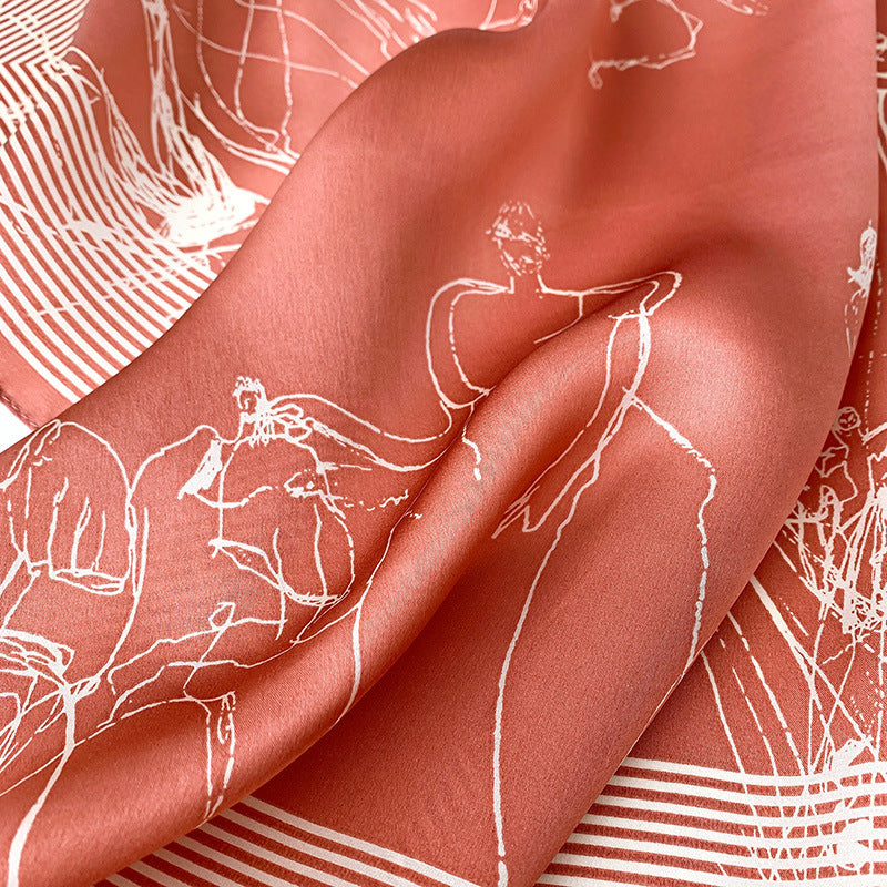 Silk scarf women fashion small scarf sheer decoration warm scarf temperament elegant