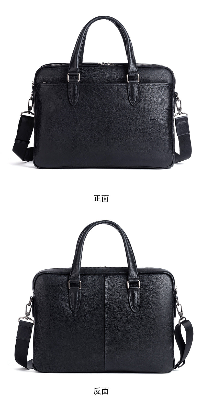 Men's Briefcase Cowhide Genuine Leather Business Commuter Computer Bag File Bag Men's Handbag