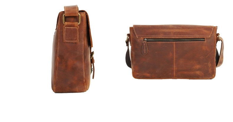 Men's Shoulder Bag Handmade Original Cowhide Casual Messenger Bag Crossbody Bag for Men