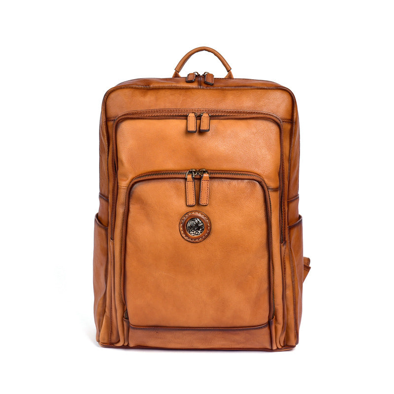 Men's backpack cowhide genuine leather fashion unique travel bag