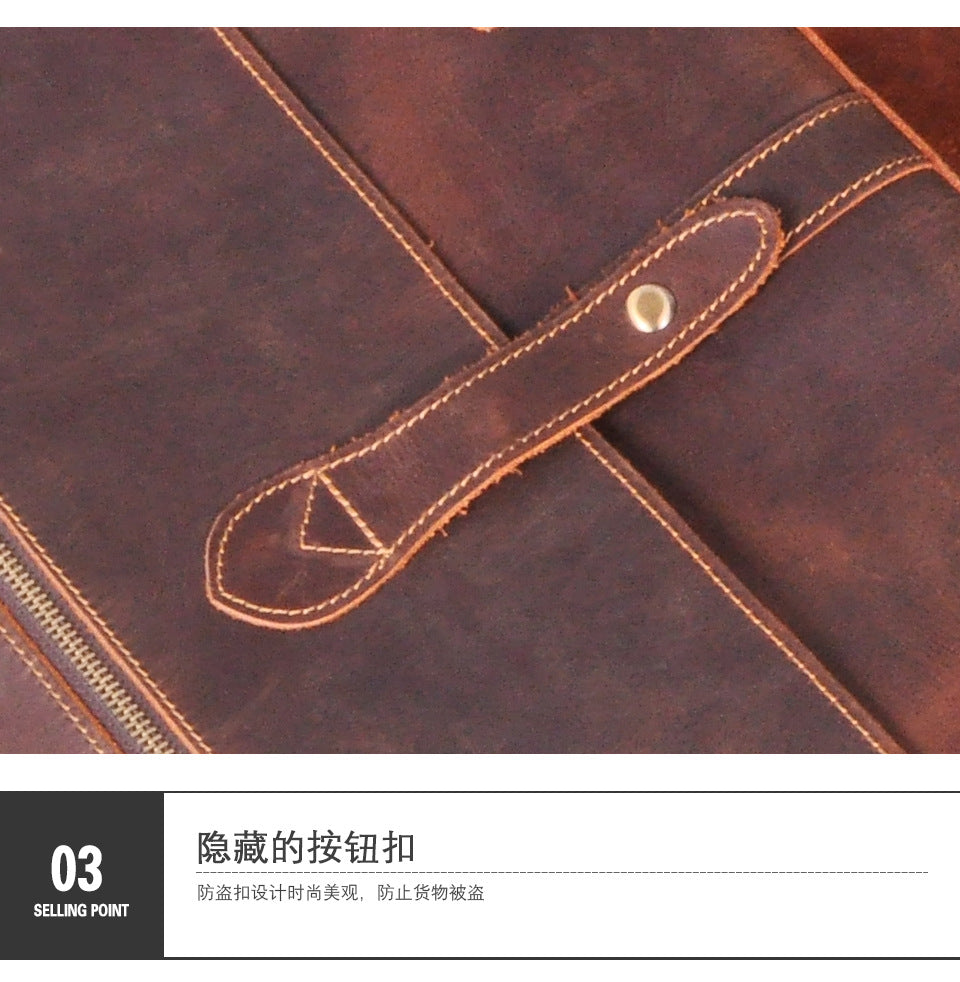 Men's Crossbody Bag Cowhide Genuine Leather Retro Men's Shoulder Bag