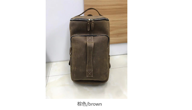 Men's backpack cowhide genuine leather Crazy Horse casual business large capacity fashion travel bag