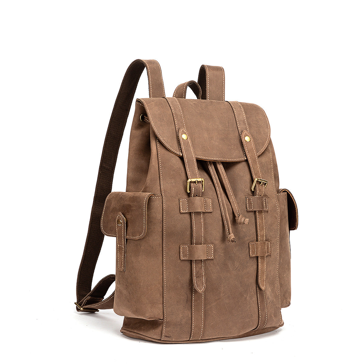 Men's backpack cowhide genuine leather retro large capacity computer bag for men