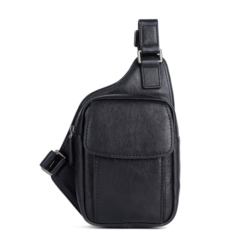 Men's bust bag Genuine cowhide leather retro casual crossbody bag for men