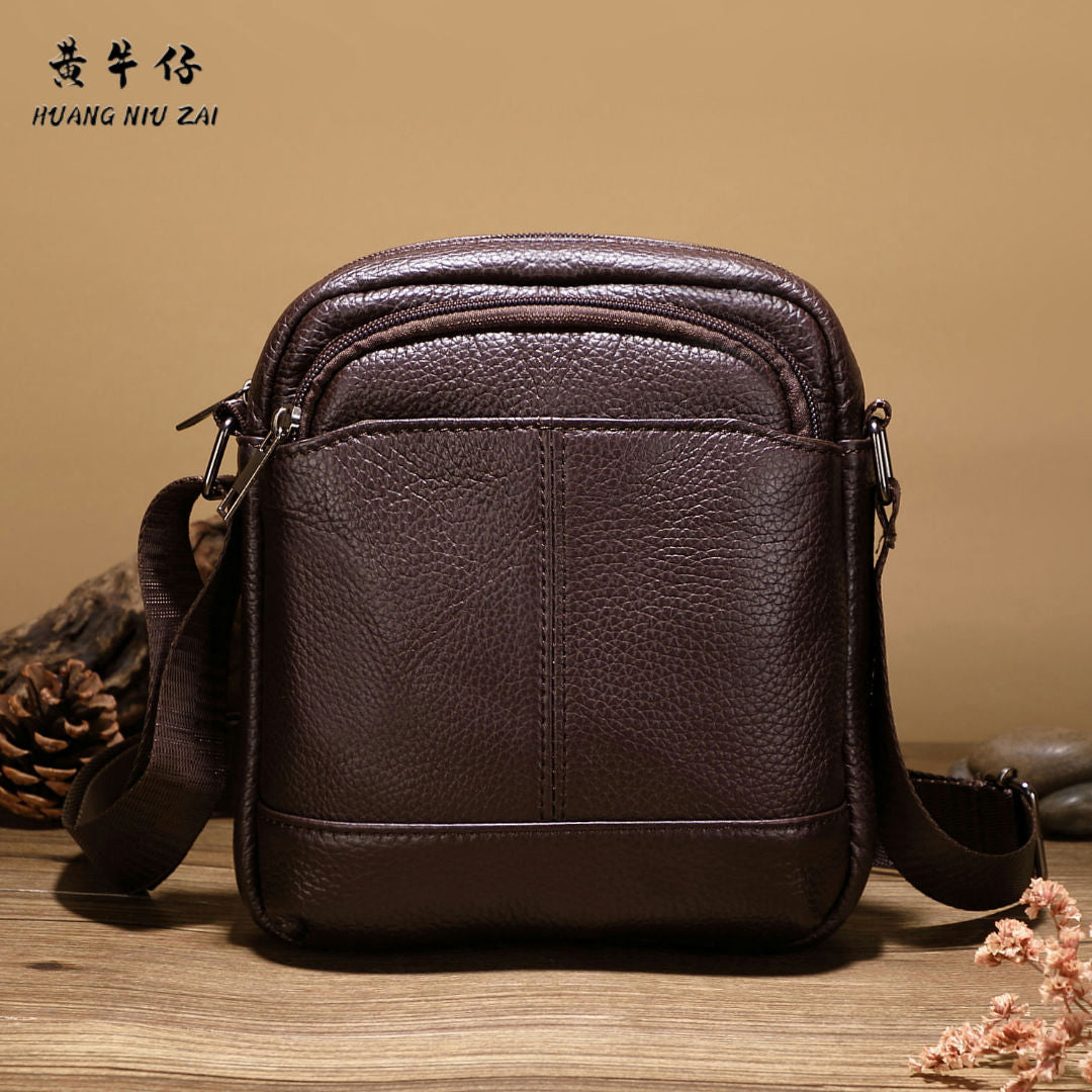 Men's shoulder bag Genuine cowhide leather casual simple crossbody bag for men