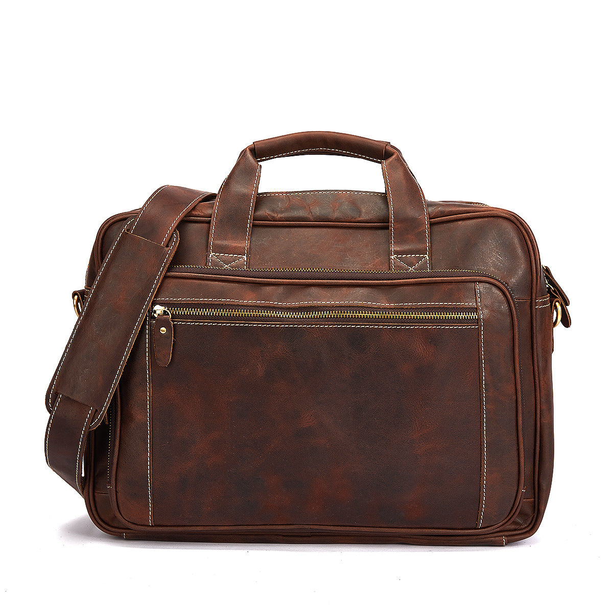 Men's Handbag Briefcase Cowhide Genuine Leather Retro Business Men Computer Bag