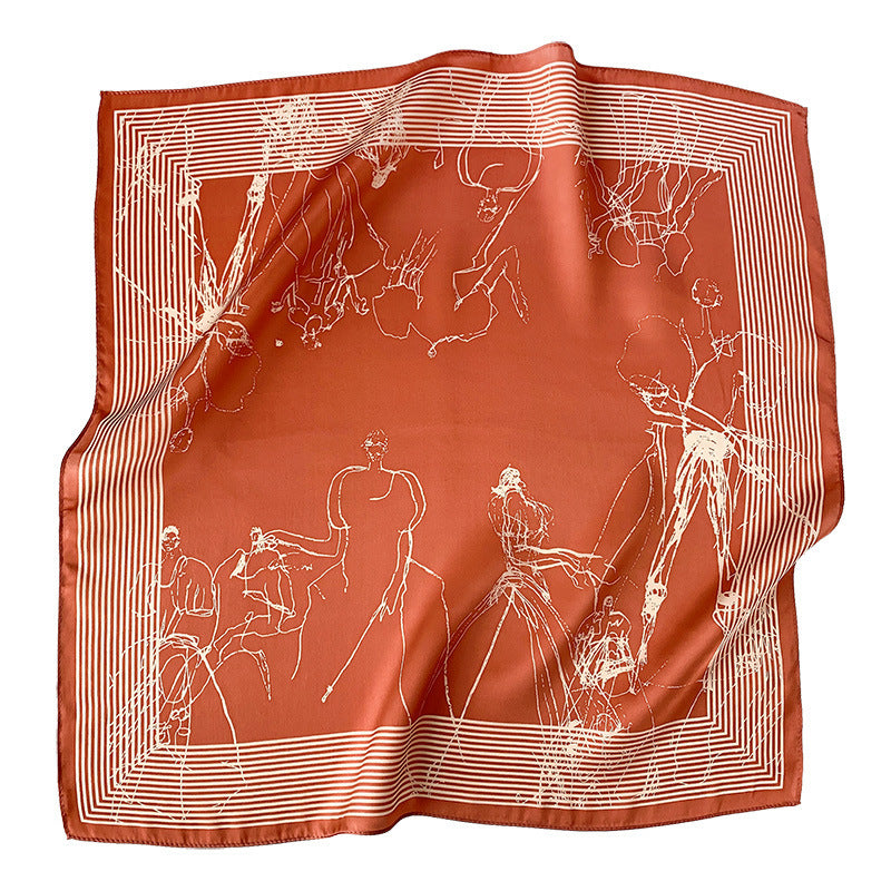 Silk scarf women fashion small scarf sheer decoration warm scarf temperament elegant