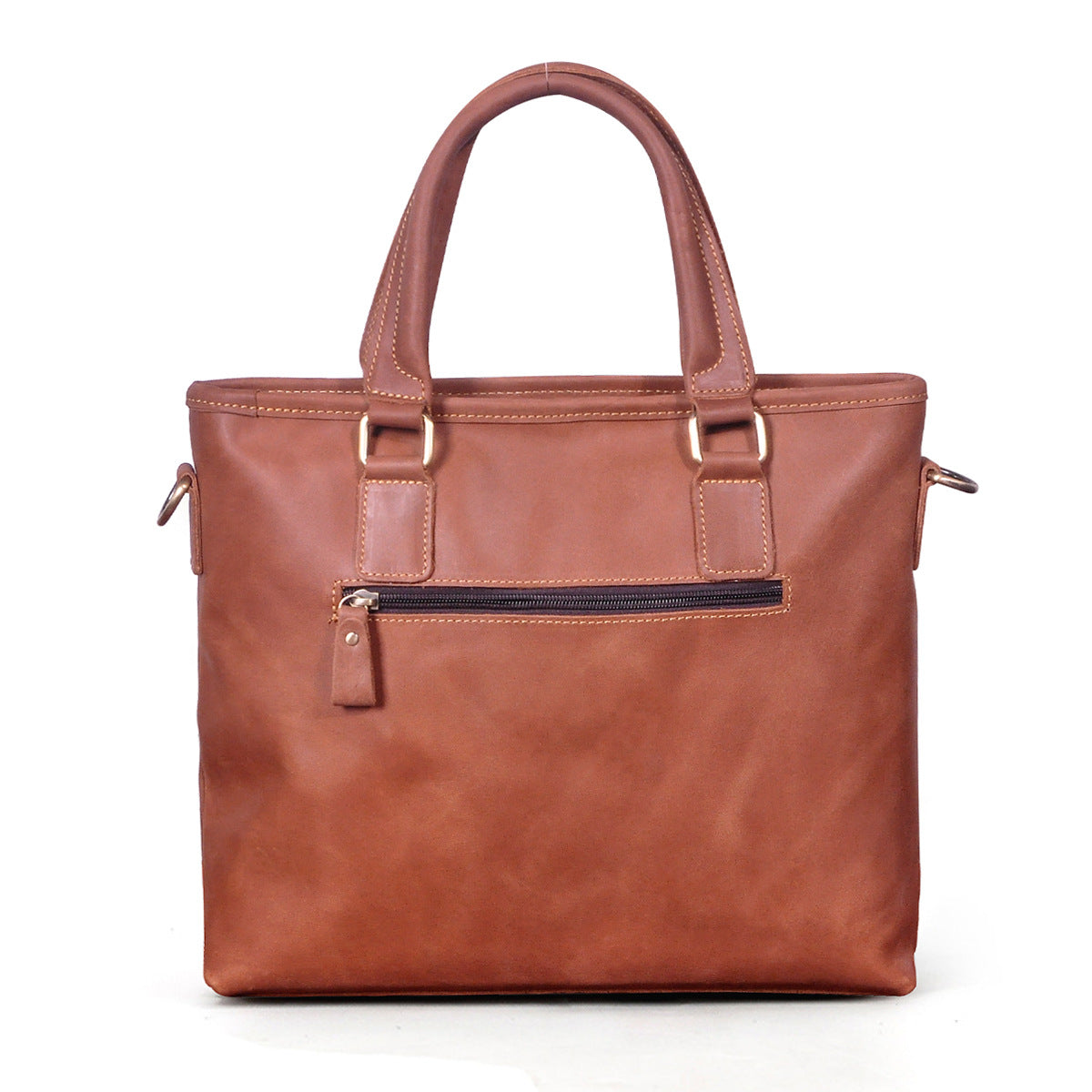 Men's Briefcase Shoulder Bag Retro Business Handbag Cowhide Genuine Leather Men Computer Bag