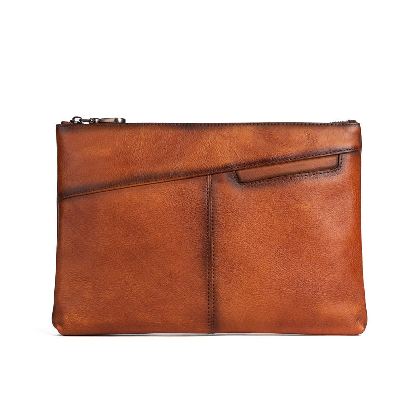 Men's Wallet Cowhide Genuine Leather Clutch Bag Retro Casual Men's Handbag