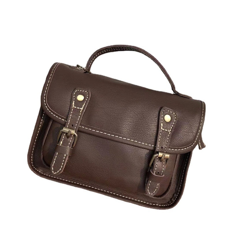 Men's Shoulder Bag Retro Cowhide Messenger Bag Men's Crossbody Bag Handbag