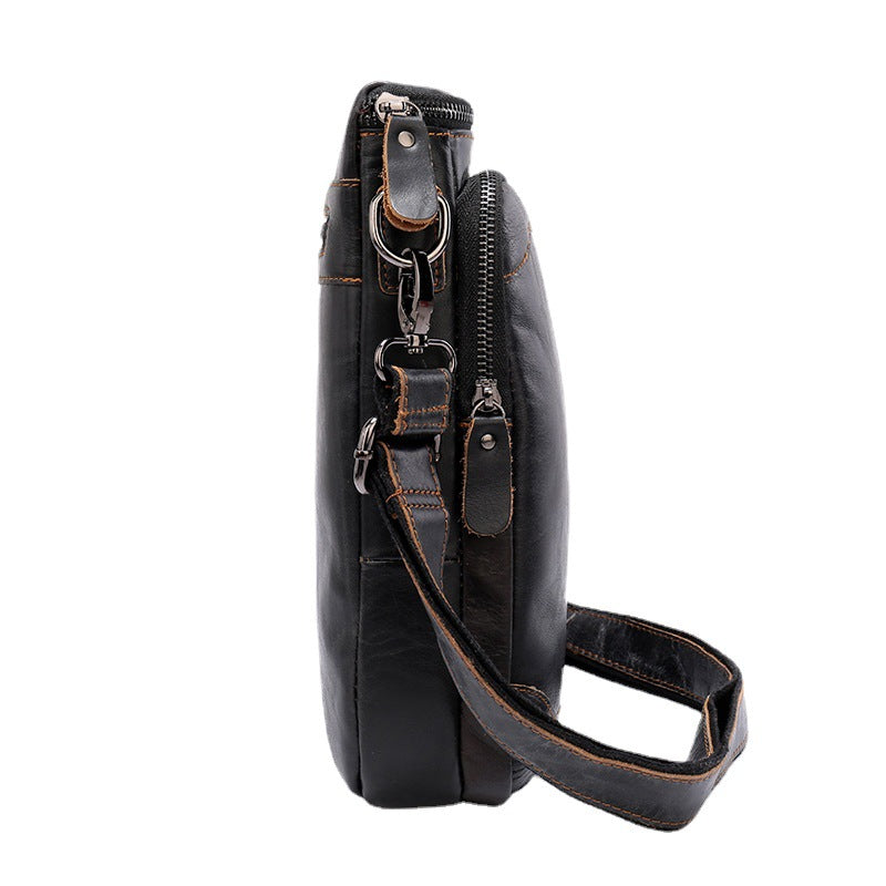 Men's Shoulder Bag Genuine Cowhide Business Briefcase Retro Fashion Men Crossbody Bag
