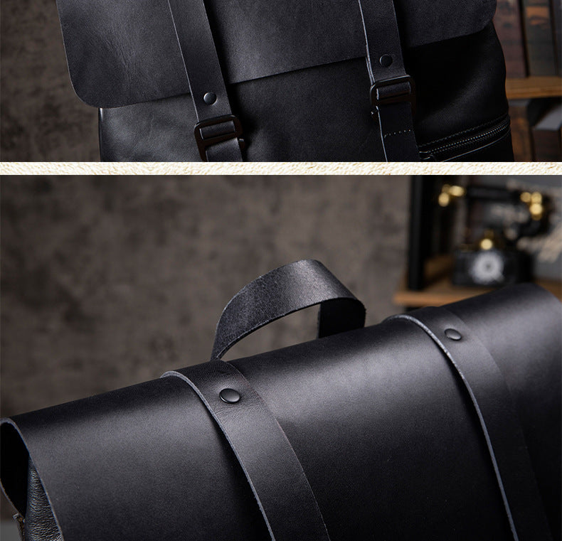 Men's backpack handmade cowhide genuine leather high quality large capacity casual business computer bag fashion men travel bag