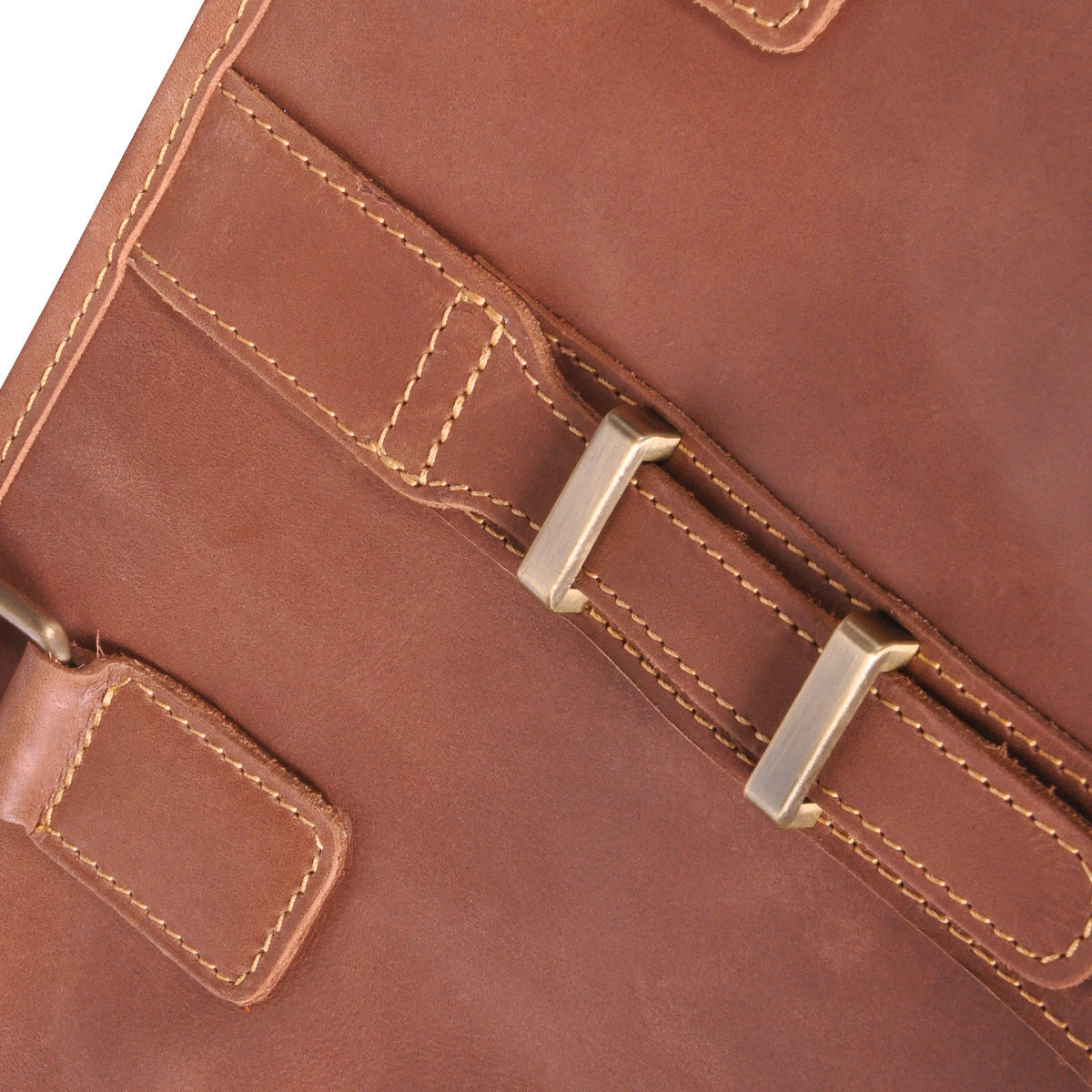 Men's Briefcase Shoulder Bag Retro Business Handbag Cowhide Genuine Leather Men Computer Bag